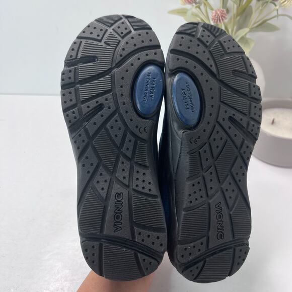 Vionic Arbor Suede Knit Cuff Slip On Clog Blue Women's 6 NWOB Casual Microfleece - Picture 8 of 9